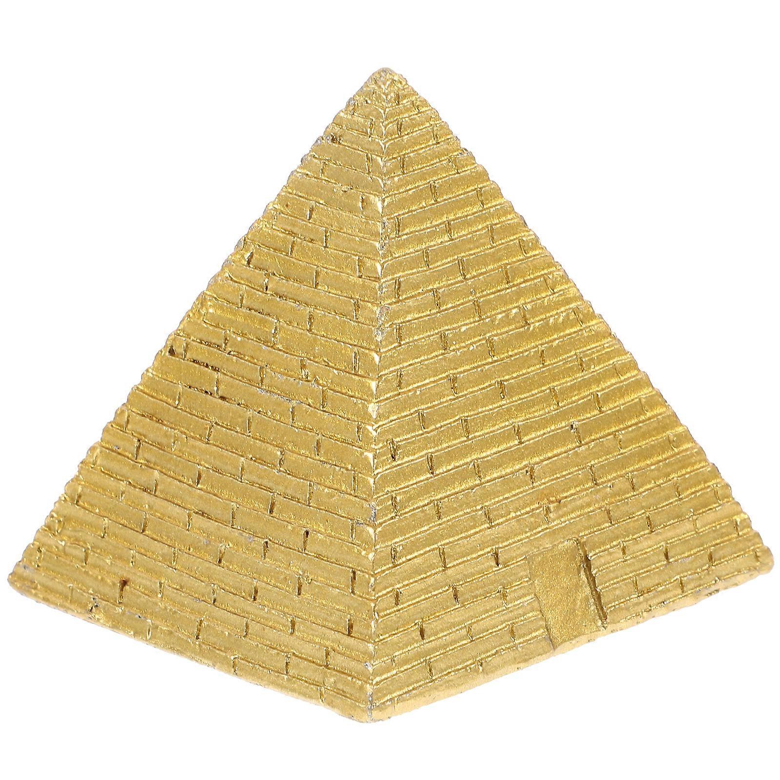 Simulated Small Egyptian Pyramid Model Resin Craft Mini Pyramid Decoration for Bookshelf Cabinet