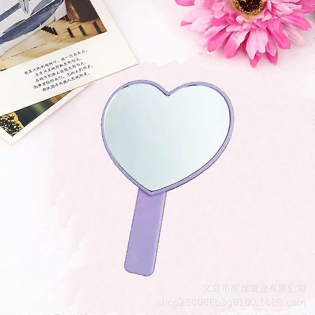 hg 7x Heart-shaped Travel Handheld Mirror Portable Personal Cosmetic Hand Mirror With Handle