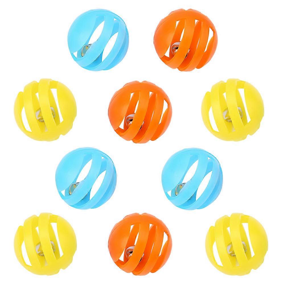 10 Pcs Non Toxic Cat Kitten Funny Toy Balls With Bell