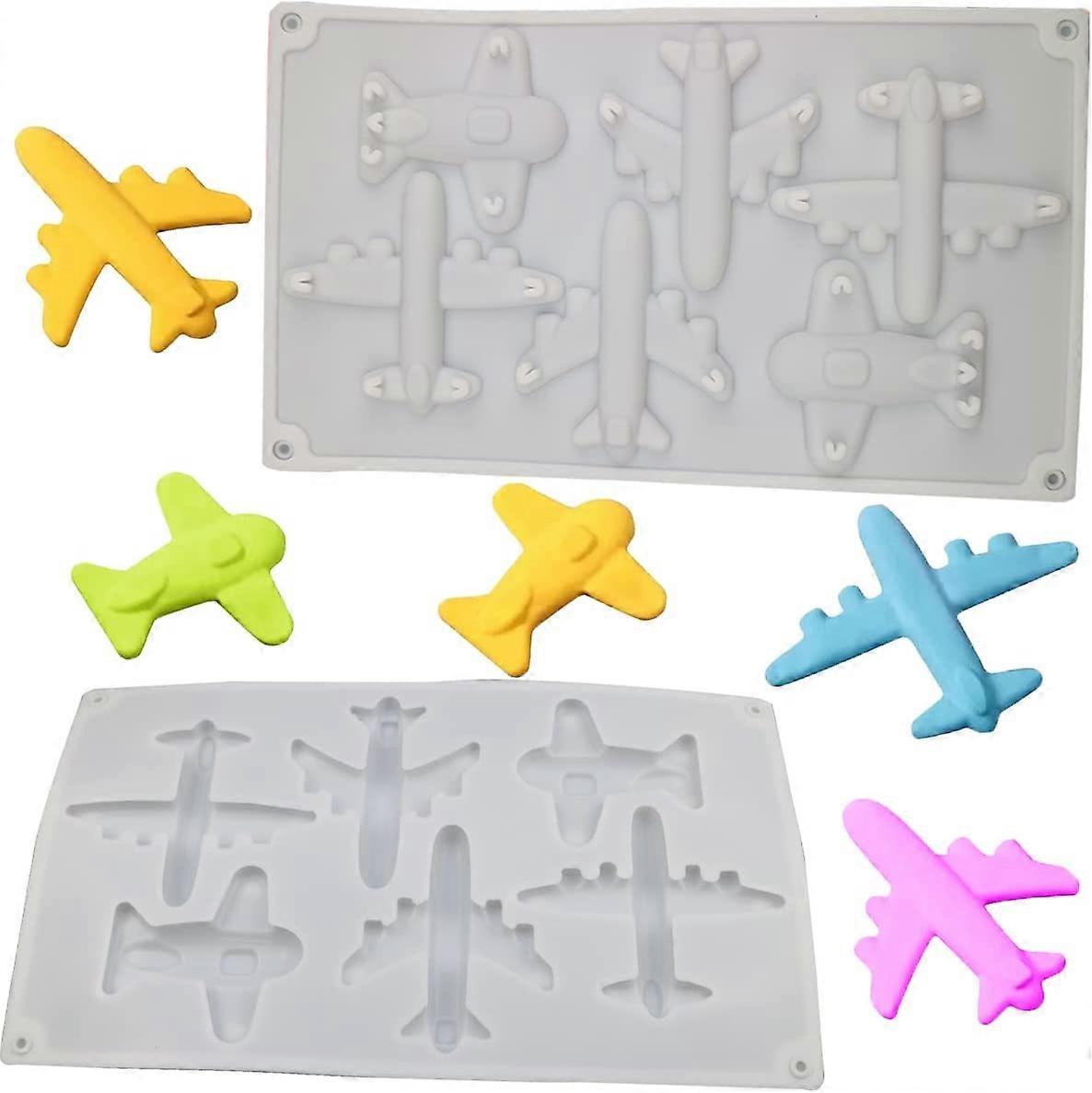 2 PACK 3D Airplane Chocolate Silicone Mold,Plane Aircraft Silicone Fondant Cake Mousse Mold for DIY Sugarcraft Cake Decorating Molds