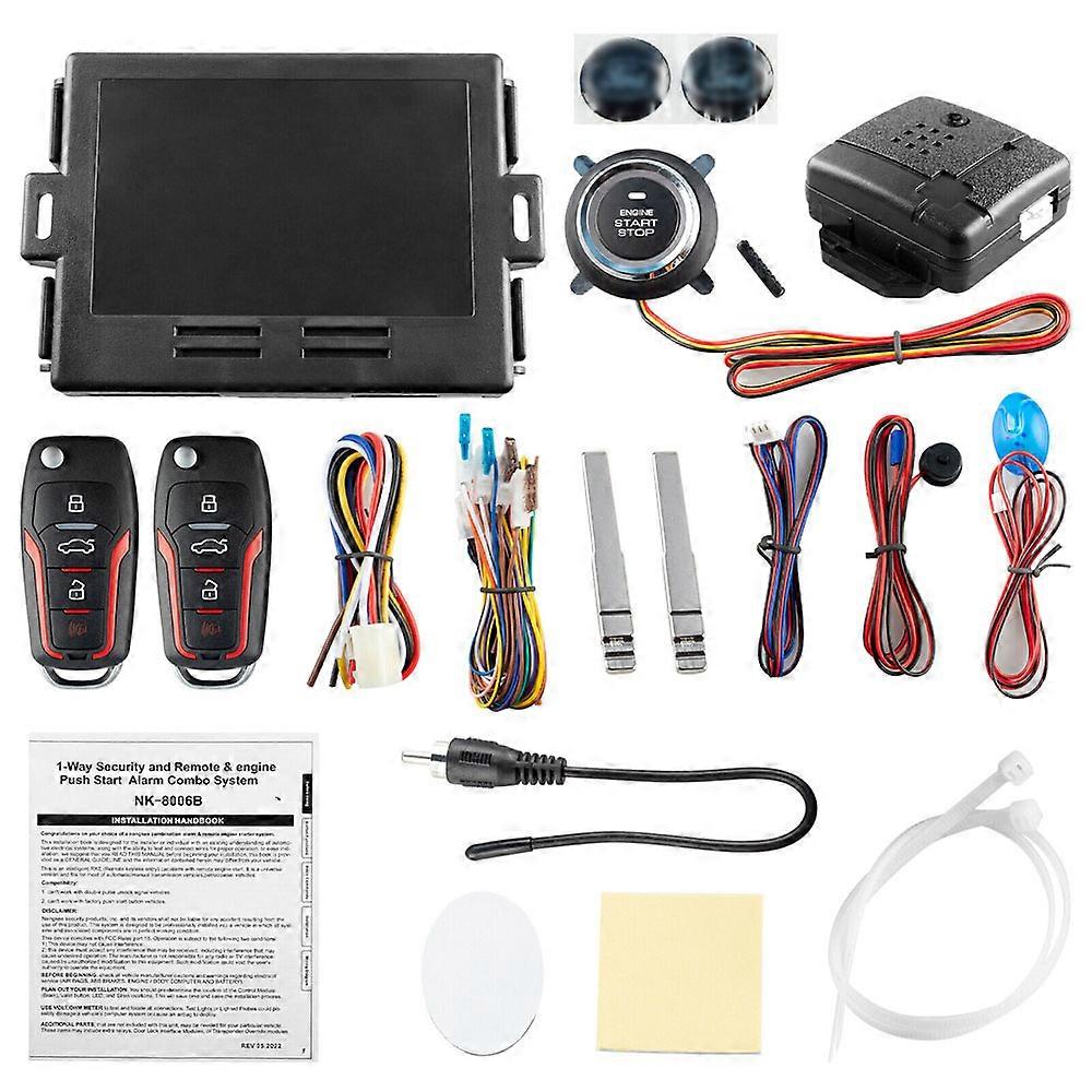 less Entry Car Key Systems Key blade  SUV Engine One-Button Start/Stop Switch Remote Starter Kit 12V