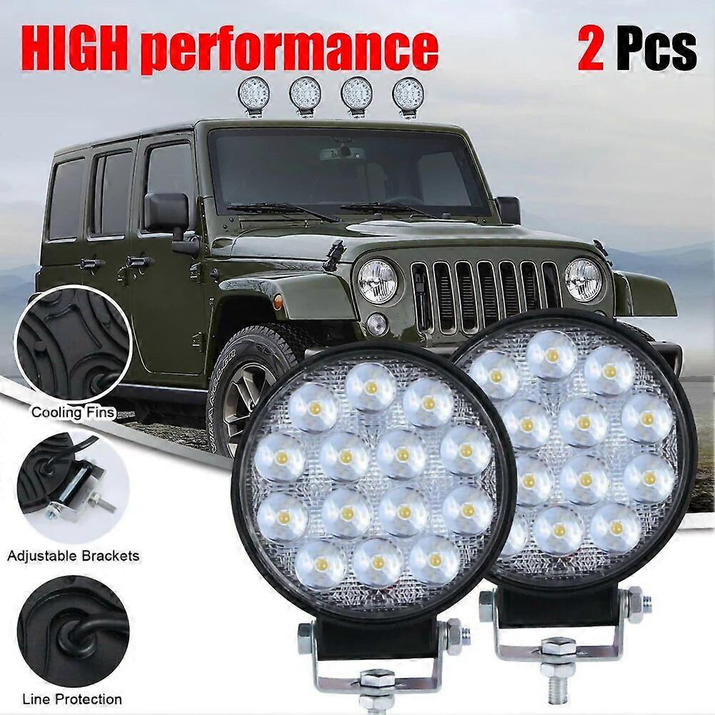 24W LED Work Light Car Products For Truck Tractor Boat SUV UTE Offroad 12V 24V Car LED Round Spotlight Fog Lights led lights ST1M294