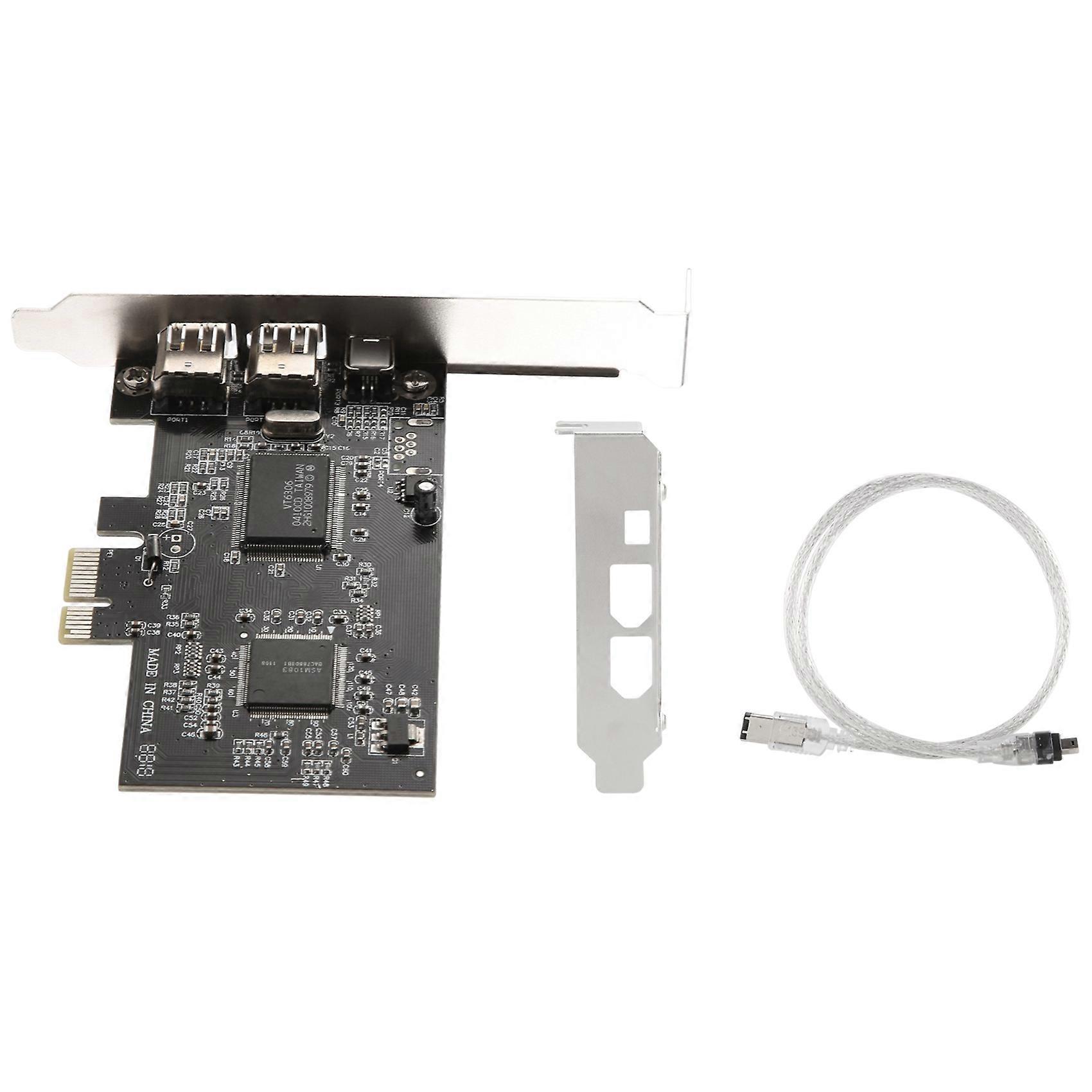 PCI-E PCI FireWire Card, IEEE 1394 Controller Card with Firewire Cable, for Video, Audio Transmissi