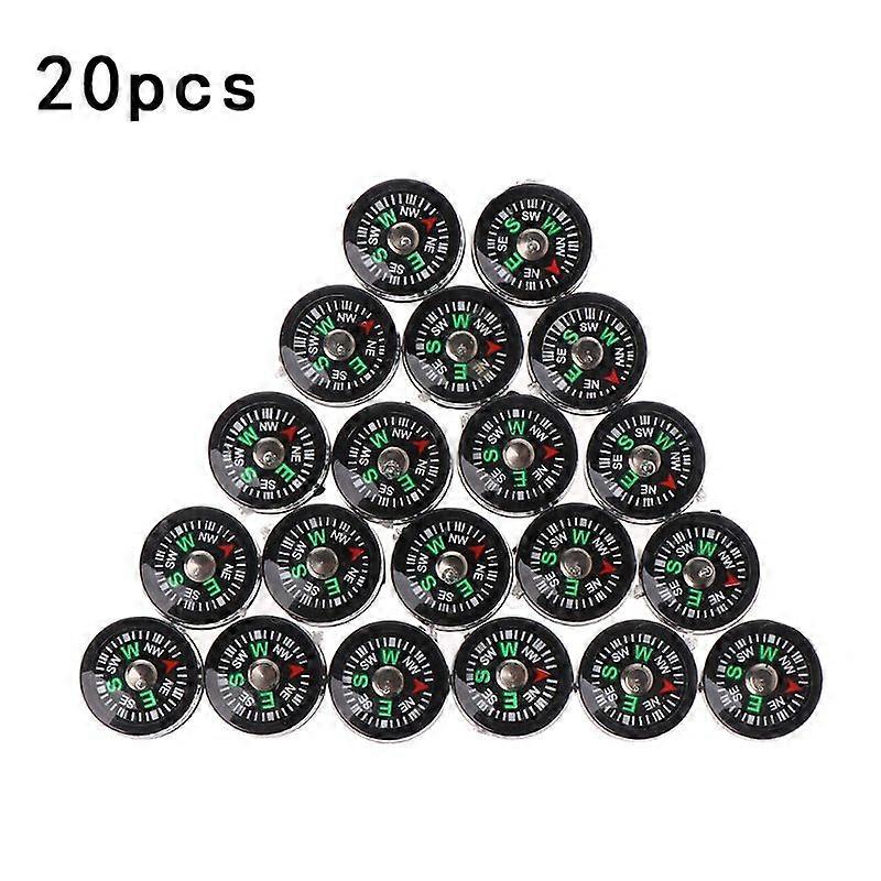 20pcs Mini Practical Pocket Filled Plastic Miniature Compass Lightweight Hiking