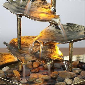With LED Lights Tabletop Water Fountain Indoor Nature Spring