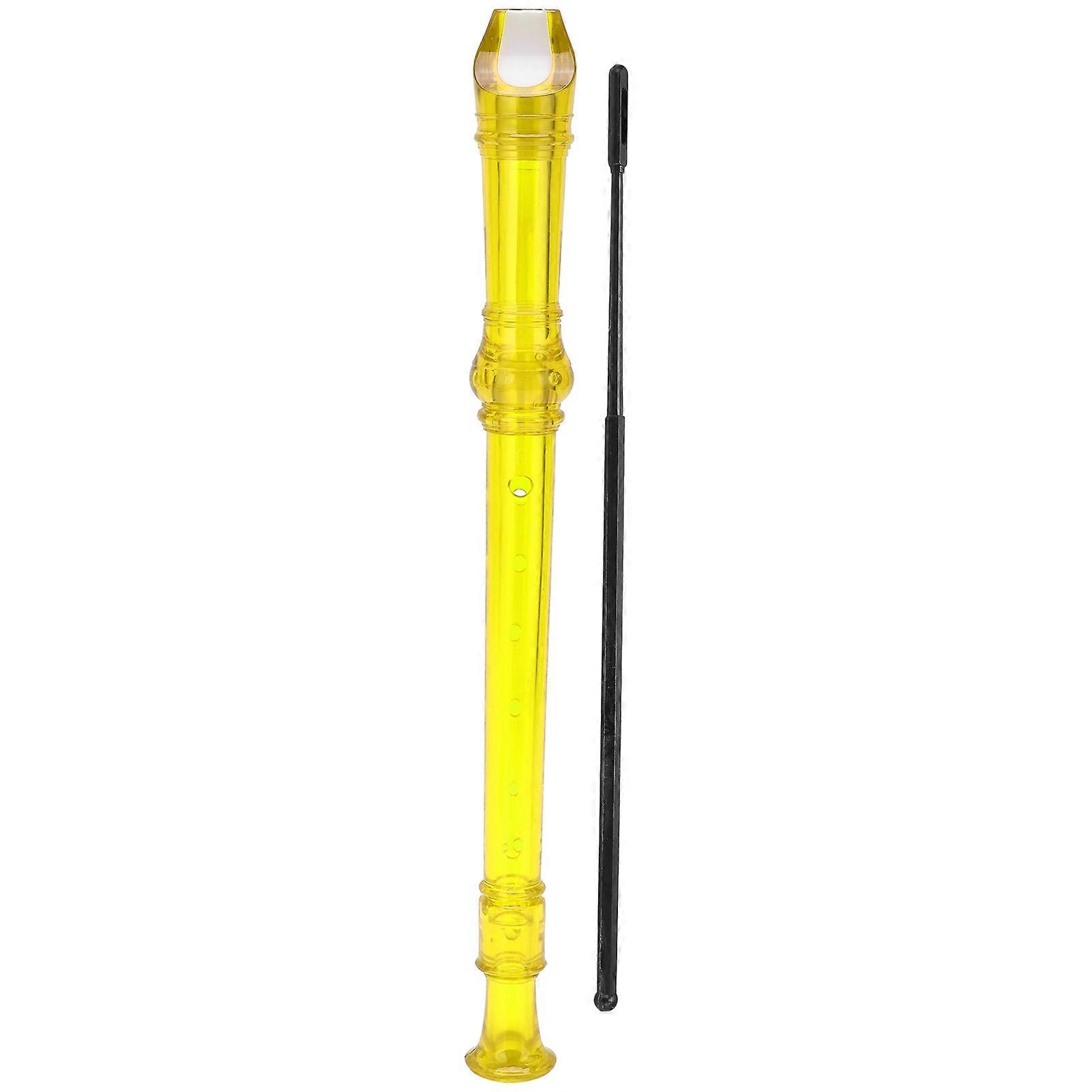 8?Hole Clarinet ABS Transparent with Cleaning Rod Portable Treble Wind InstrumentYellow