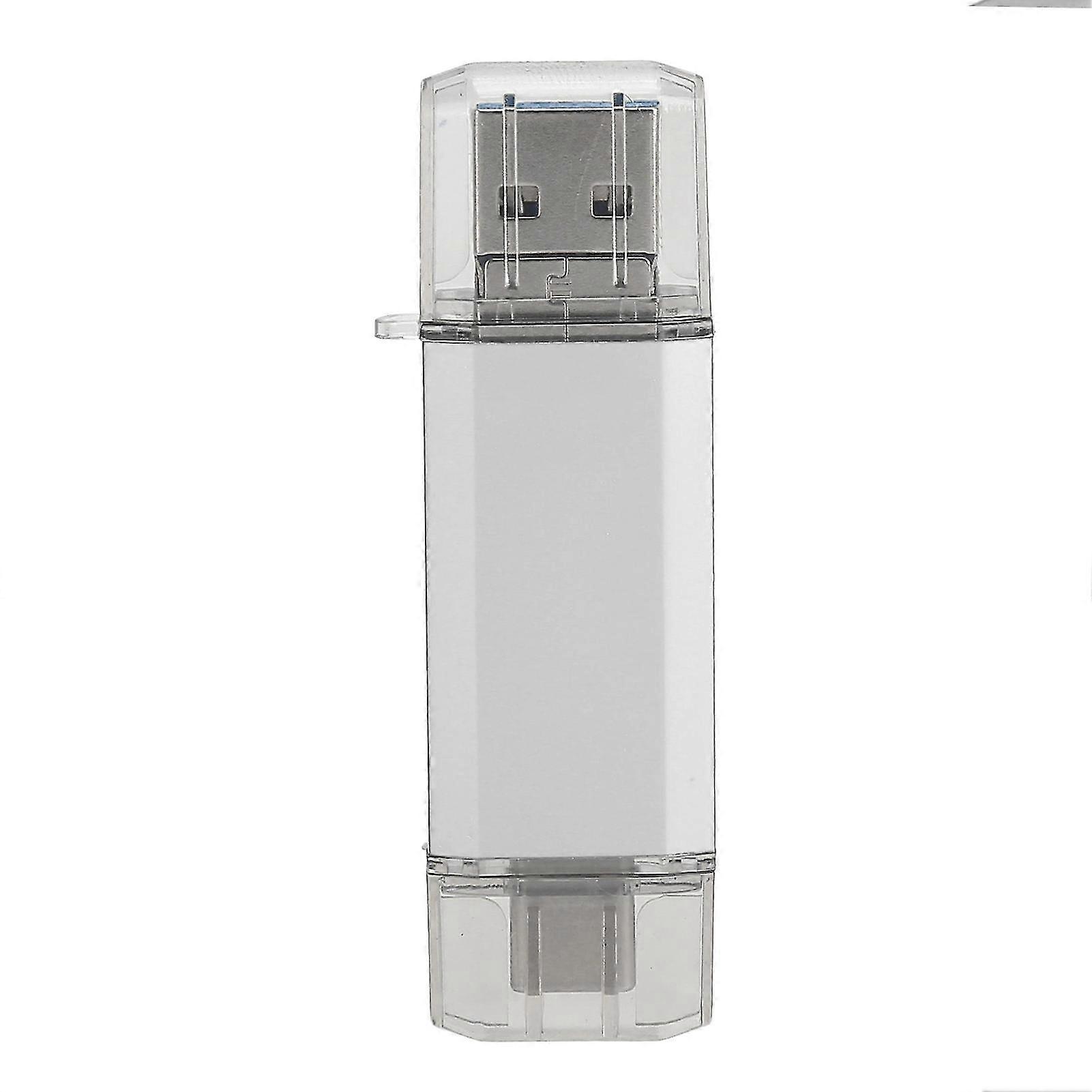 U Disk 3-in 1 Aluminum Alloy HighSpeed Silver USB3.0 Flash compatible with Mobile Phones Computers(32GB )-YM_Sep