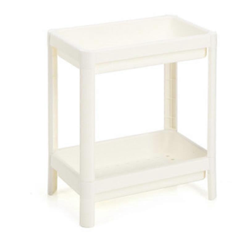 Storage Rack Bathroom Slim Slide Tower Assemble Plastic Shelf Space Saving Organizer Kitchen Movable Home Tool White
