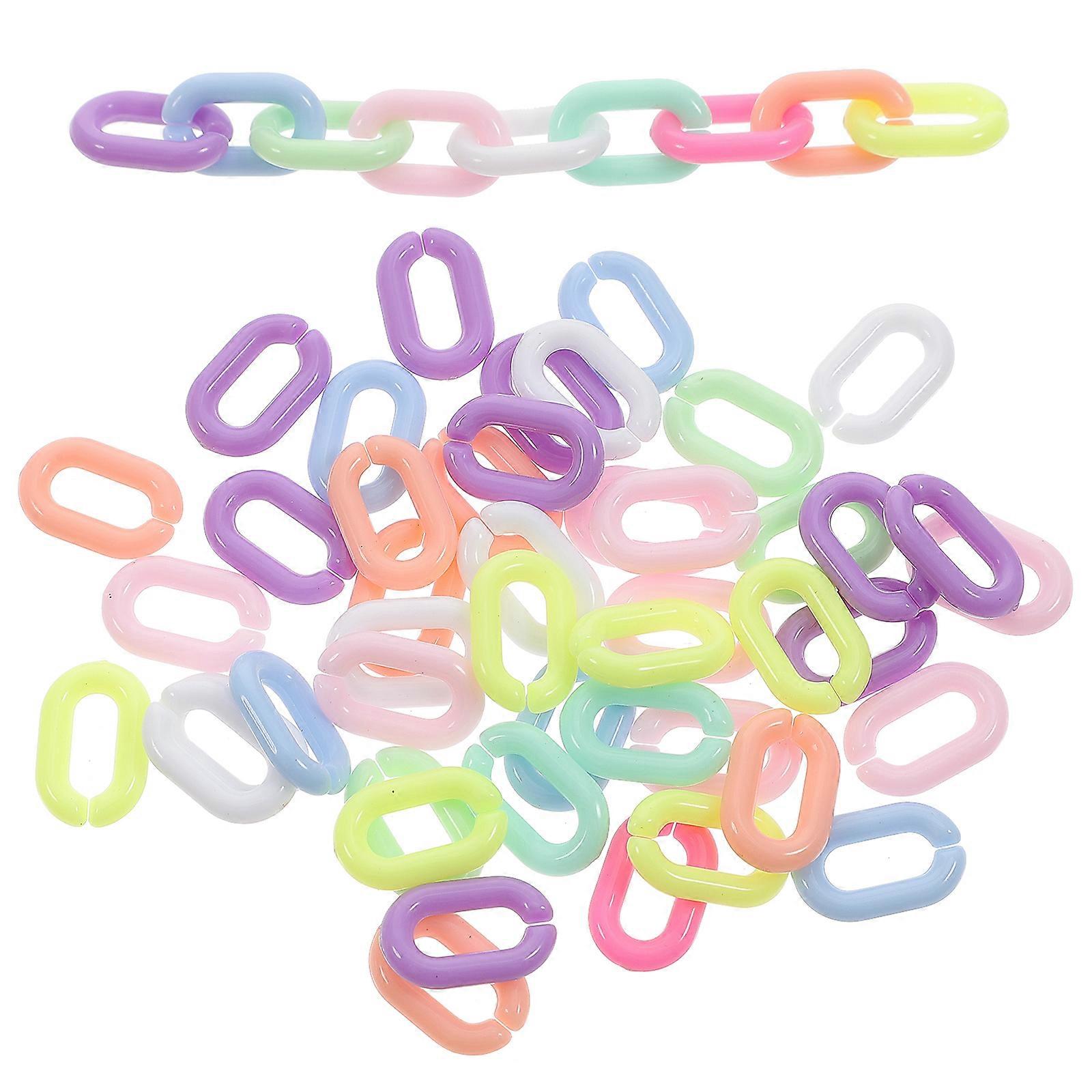 200pcs Acrylic Chain Links C-clips Chains Hooks Quick Link Connectors for Crafts