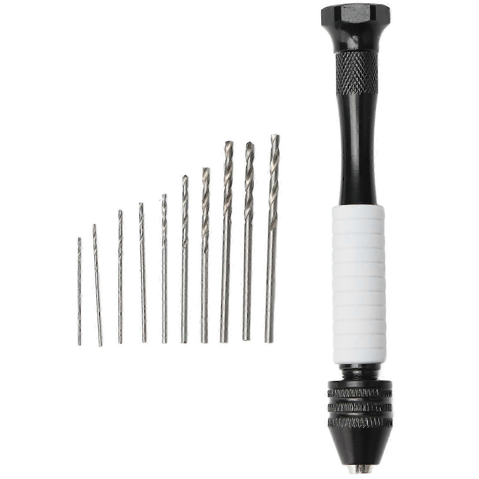 11Pcs Hand Twist Drill Various Drilling Bits Tool Set Kit for Wood Plastic Rubber