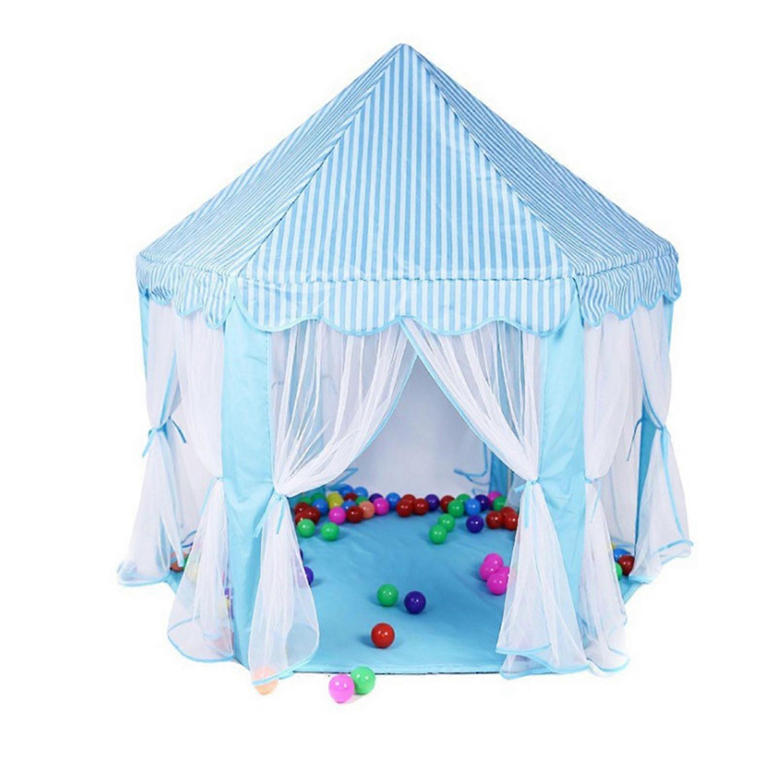 I bambini giocano giocattolo tenda portatile pieghevole squisito grande spazio giocattolo tenda per bambini per la casa blu interno