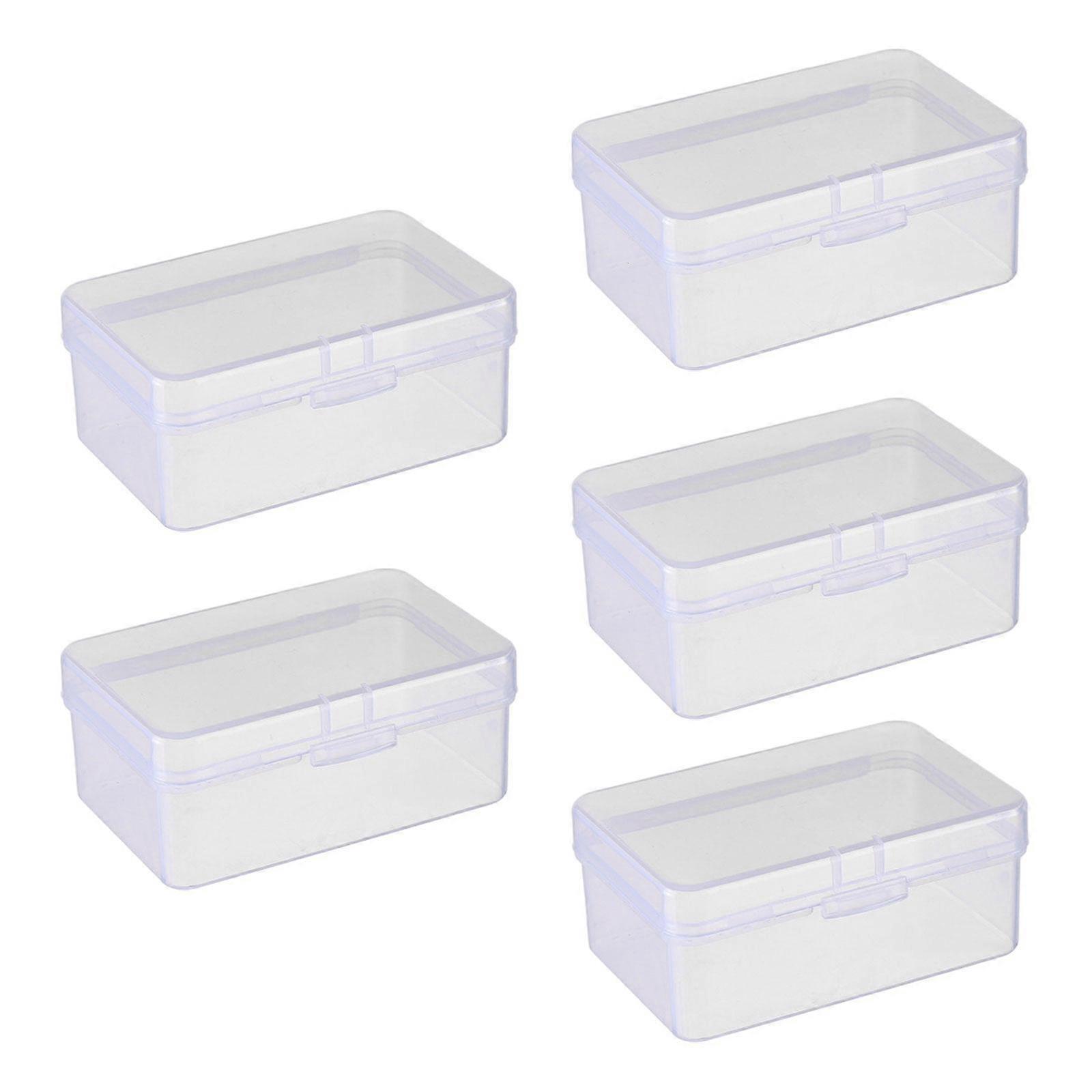 5 Pieces Clear Storage Boxes Empty Box Beads Containers Box for Jewelry Home
