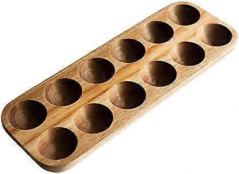 木製 -12 穴エッグホルダー、カウンタートップ / 卓上 / 冷蔵庫用