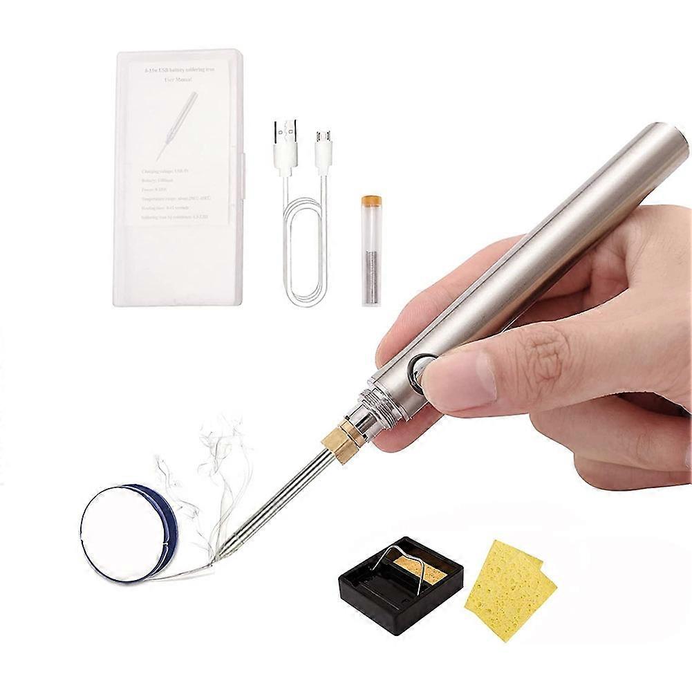 Kit de fer à souder sans fil USB 5V 15W 1100MAh Batterie rechargeable sans fil alimentée, outil de réparation de soudage de charge