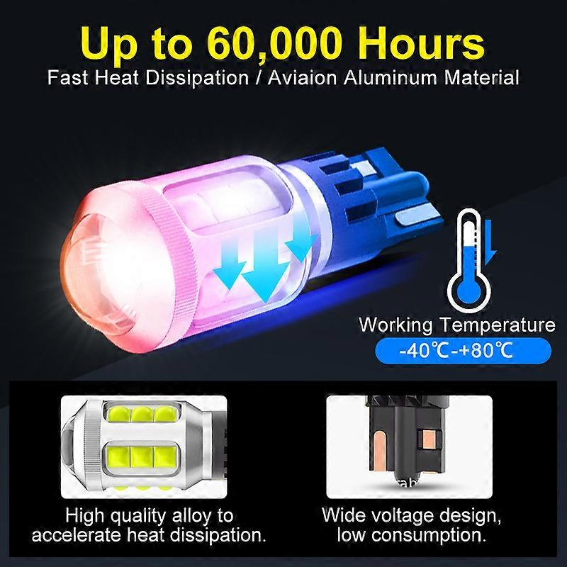 AUXITO Super Bright LED Backup Bulbs – 912/921/T15/W16W – 6500K, 1200LM (4 Pack)