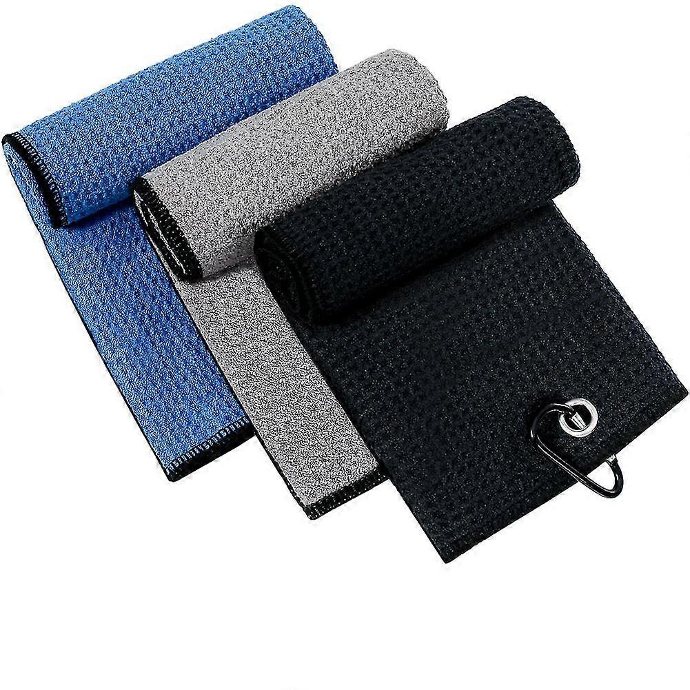 Golf Towels, For Golf Bags With Carabiner Clip, Premium Microfiber Waffle Pattern For Men Women