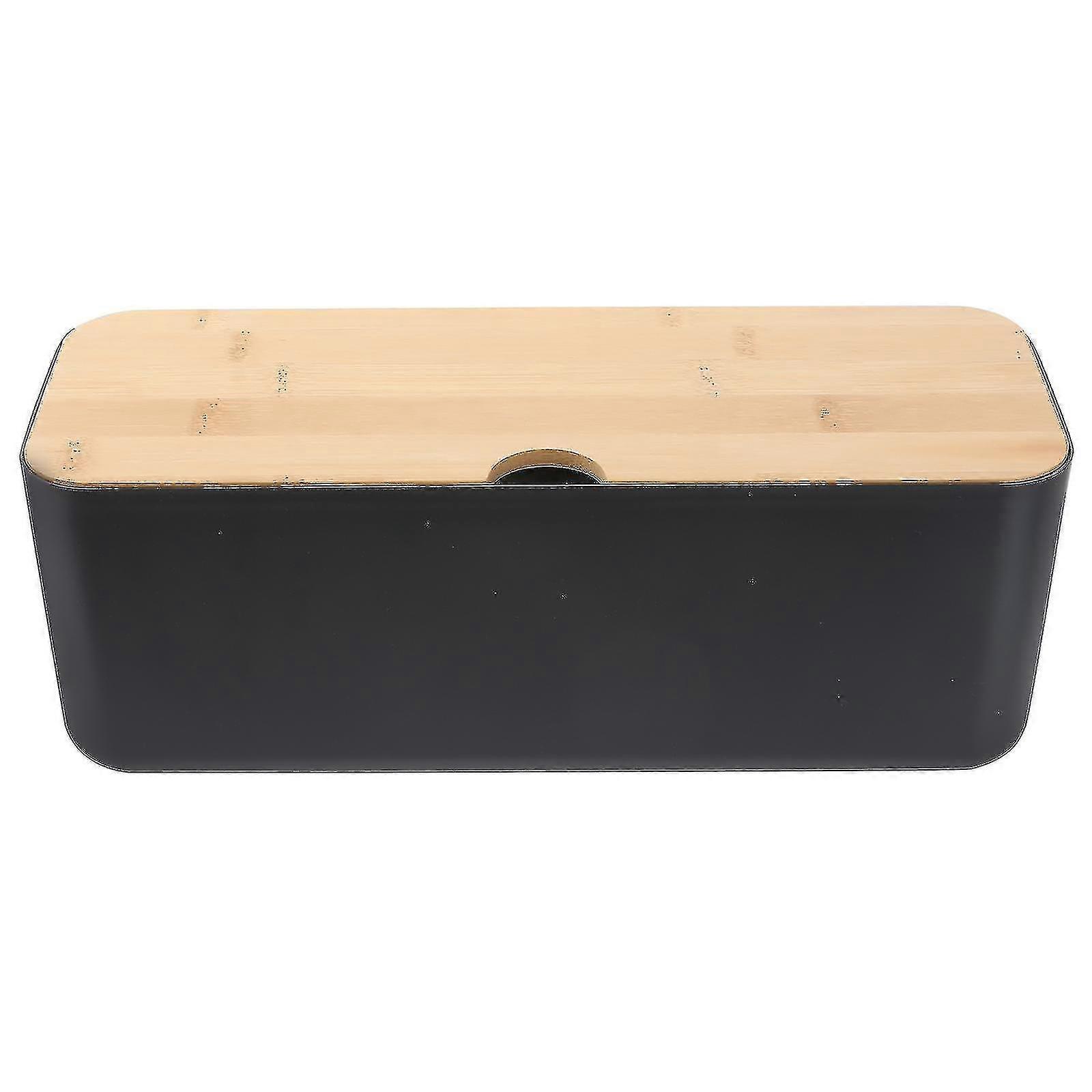 Cable Management Box Plastic Socket Organizer Cable Storage Case Black