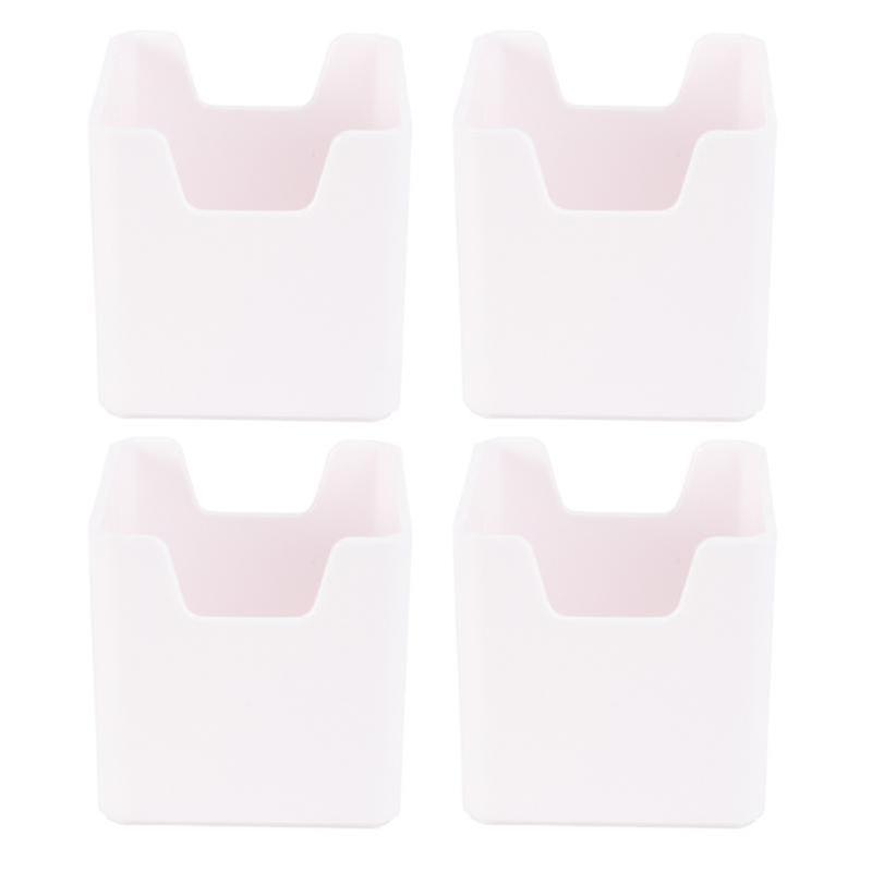 4pcs Multi-Purpose Plastic Storage Boxes Office Desktop Sundries Boxes (White)