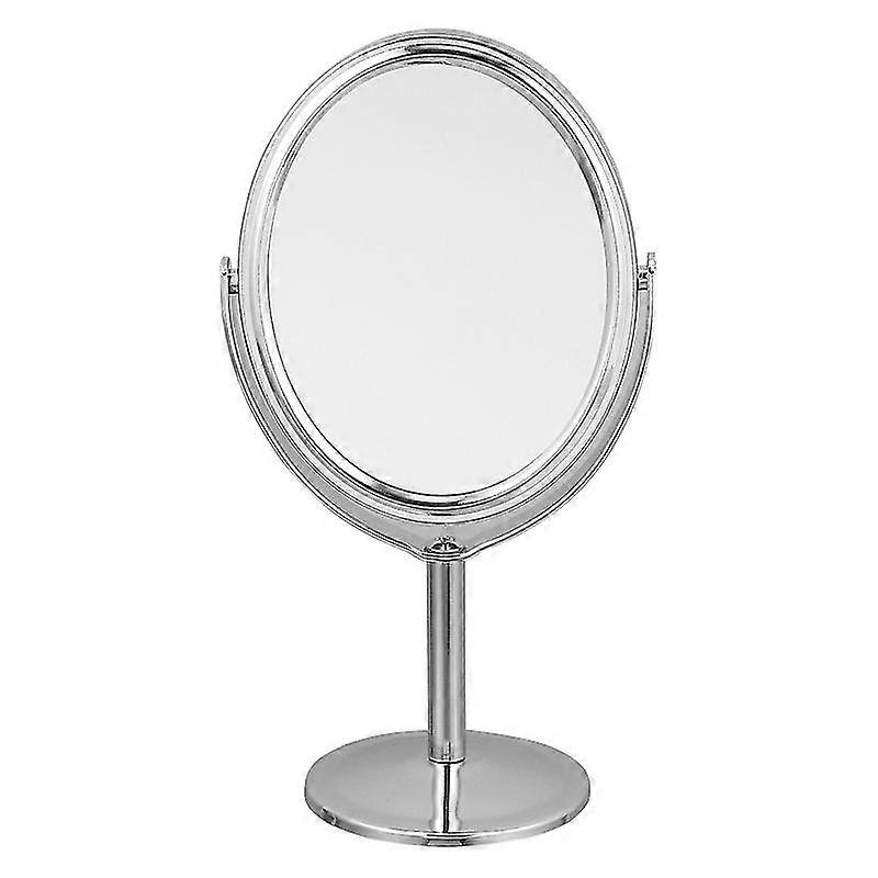 concise tabletop makeup mirror desktop mirror cosmetic mirror (silver)
