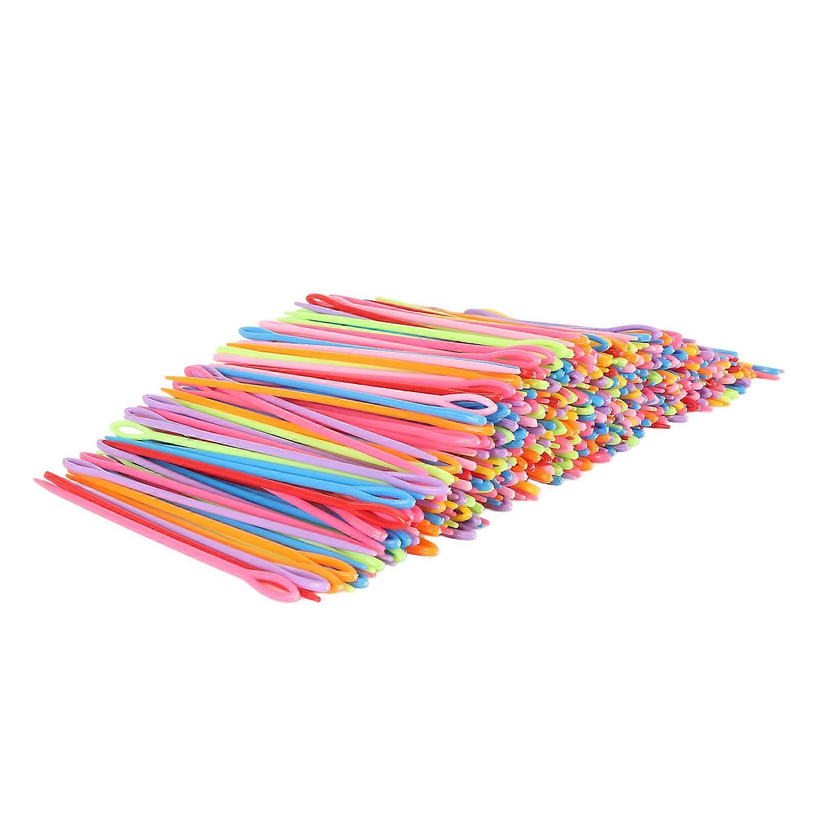 1000Pcs Plastic Sewing Needles 5.9in Long Large Eye Colorful Durable Safety Lacing Needles for DIY Craft Weaving