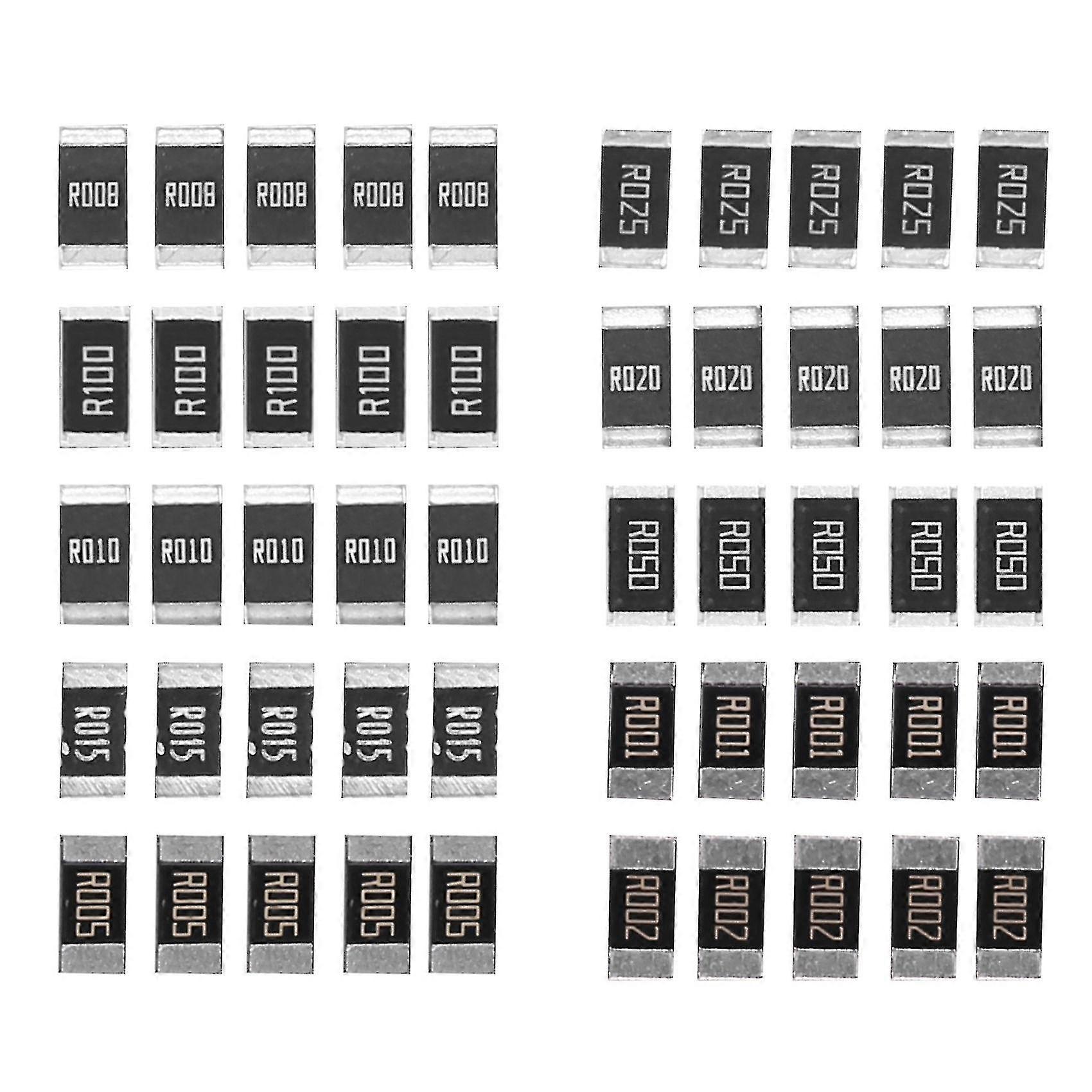 50pcs Alloy Resistance 2512 Smd Resistor Samples Kit,10 Kindsx5pcs=50pcs R001 R002 R005 R008 R010 R (haoyi-YUHAO