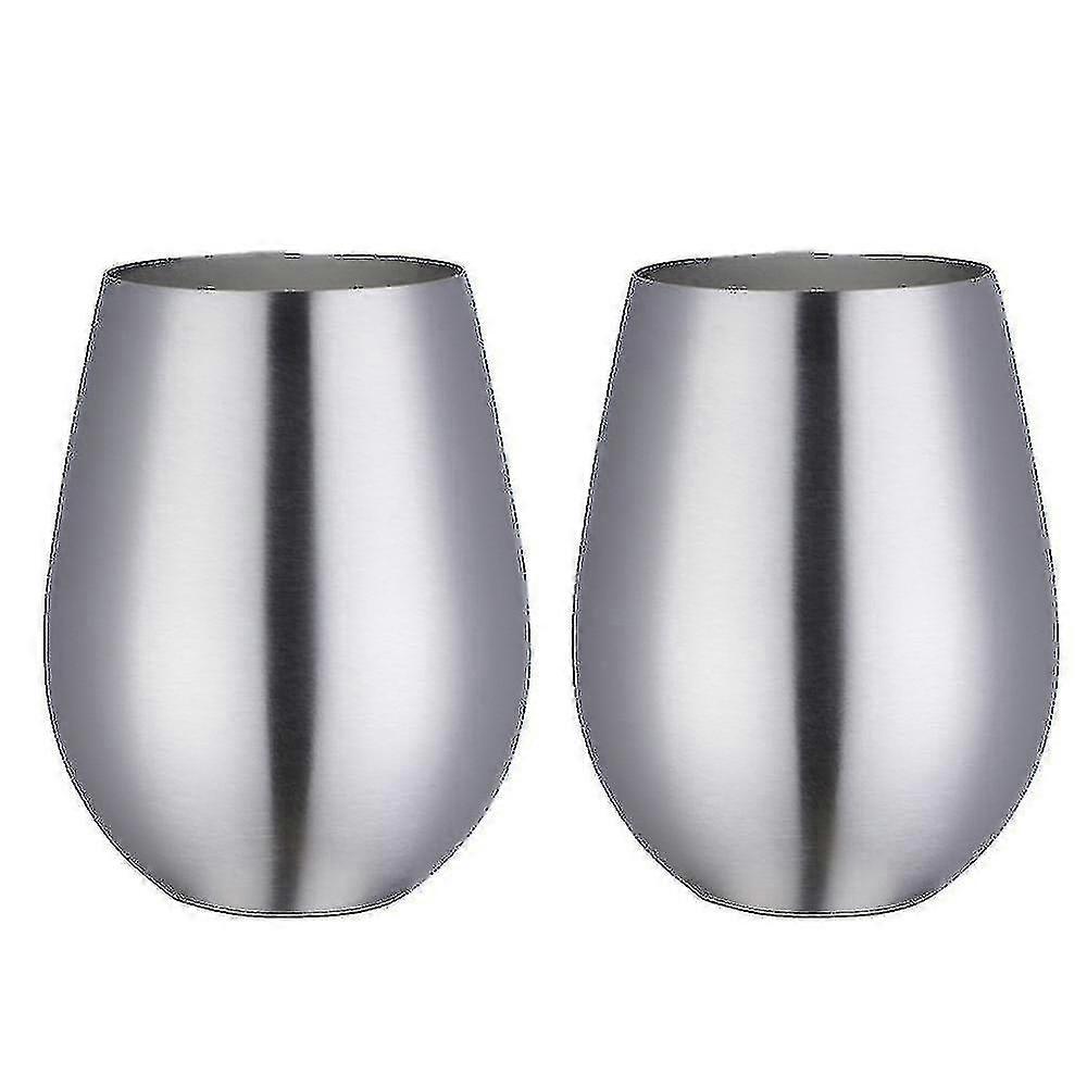 2 stk rustfritt stål stemless glass for reise