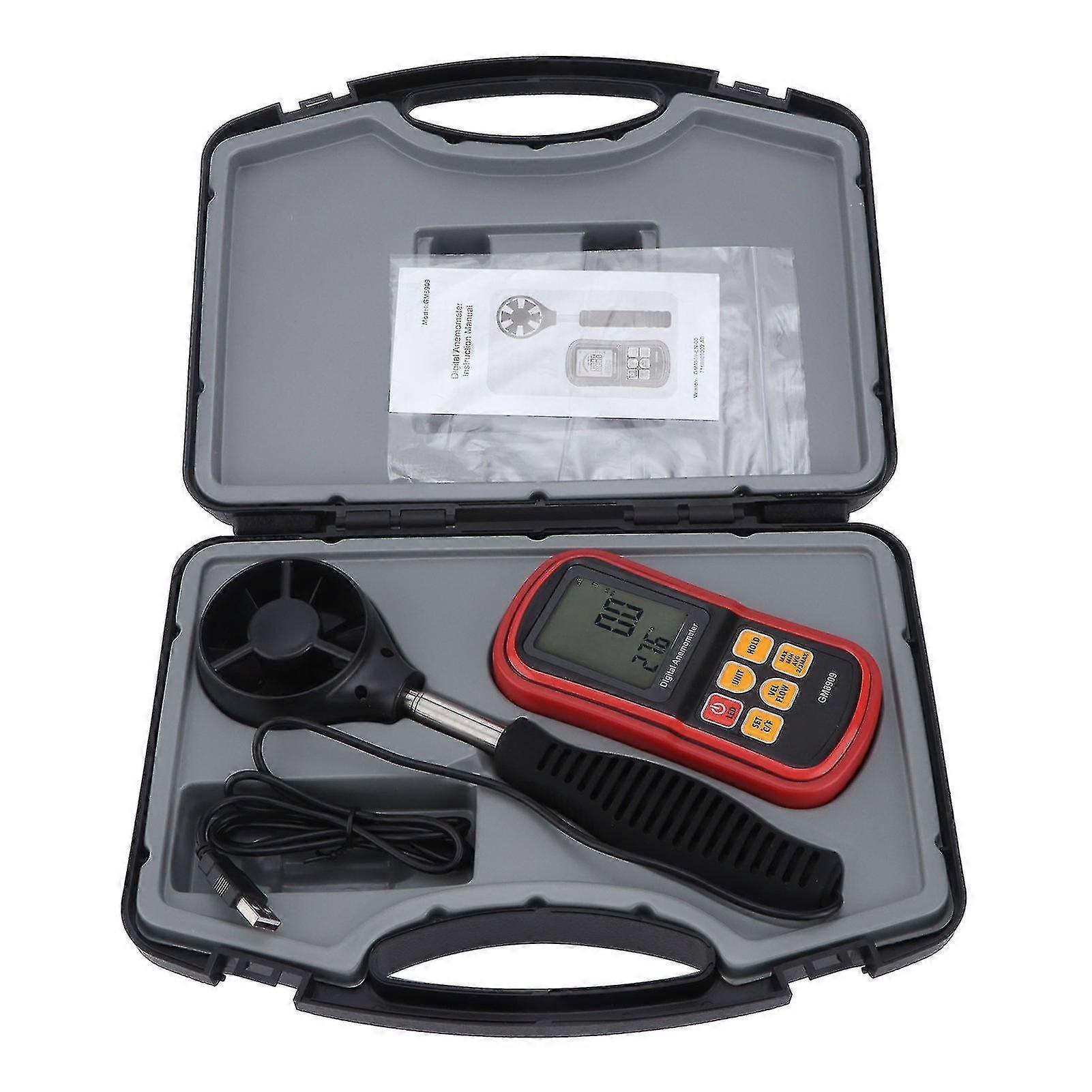 Gm8909 anemometer multifunctional digital display dataholding handheld wind direction anemometer