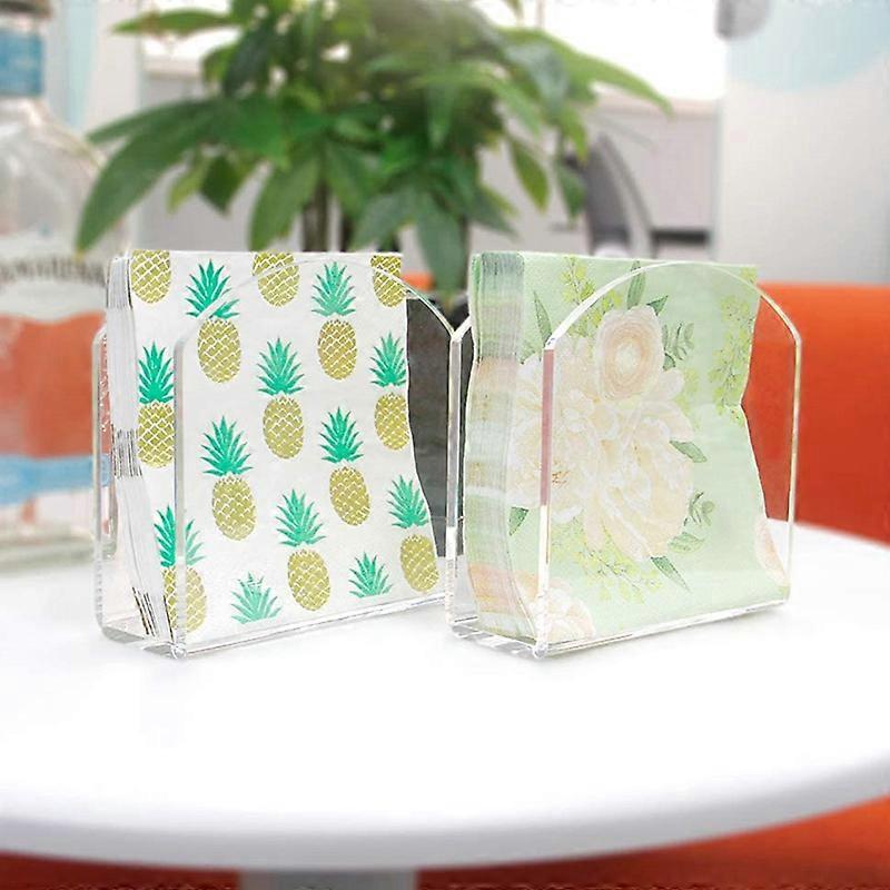 Vertical Napkin Holder Clear Plastic Tissue Dispenser Storage Case for Home Restaurant Dining Table