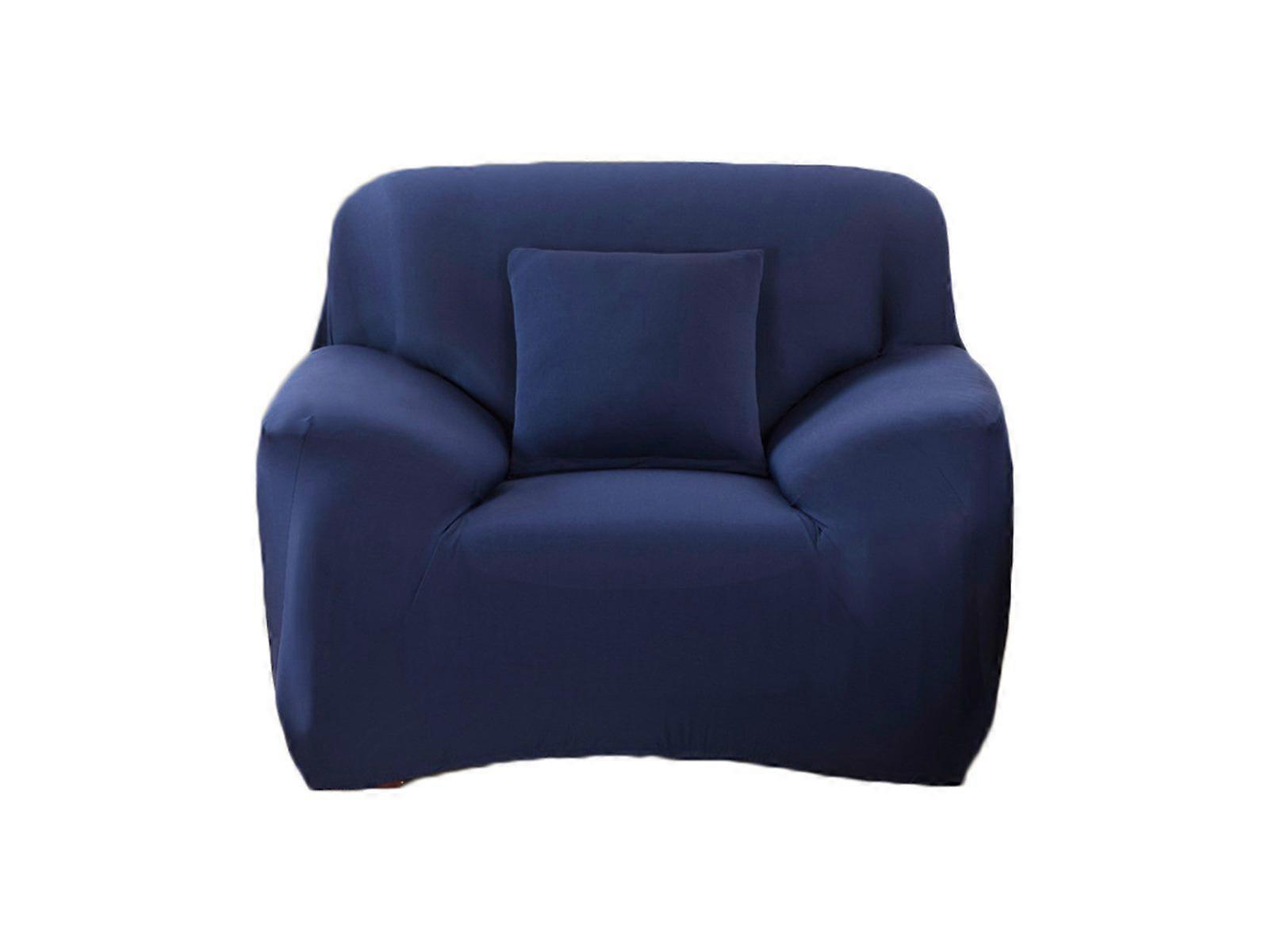 Sofa Cover Navy Solid Colour Sofa Protector Stretch Couch Slipcover 1 Seat