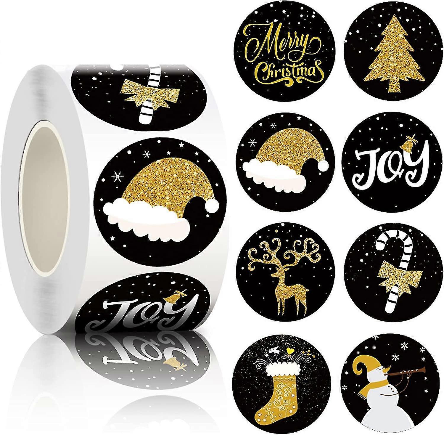 500pcs Christmas Sticker Labels Envelope Seal Stickers With 8 Christmas Patterns