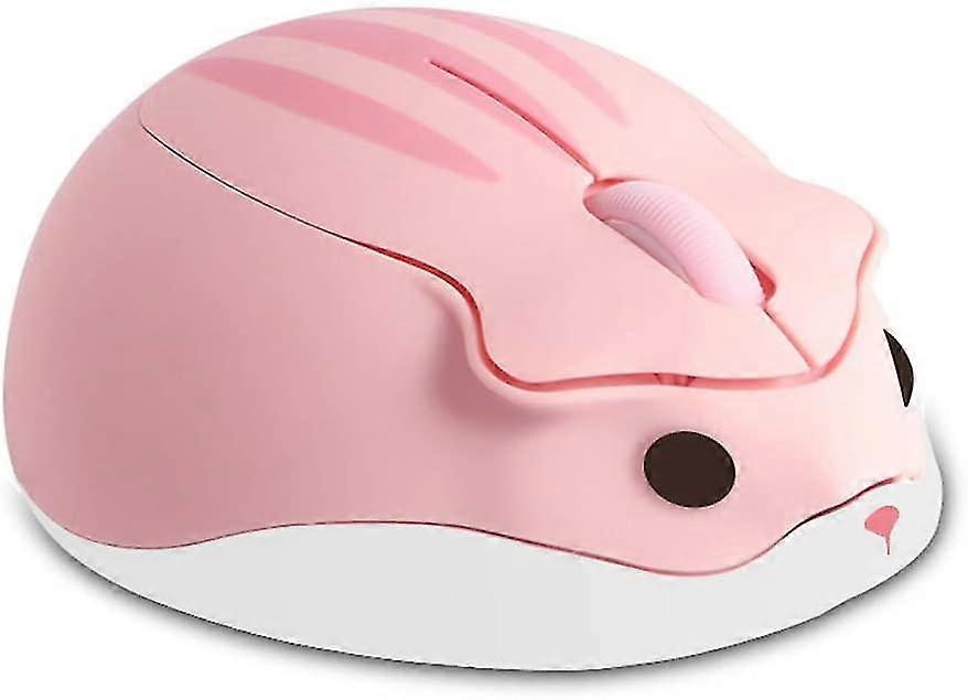 Wireless Mouse Cute Hamster Shaped Computer Mouse 1200dpi Less Noice Portable Usb Mouse Cordless Mouse(pink)