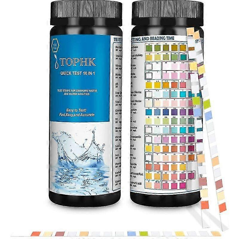 Drinking Water Test Kit 16 In 1 Drinking Water Test Strips Water Test Kit For Home Water Quality Test Easy Quick Test - 100pcs
