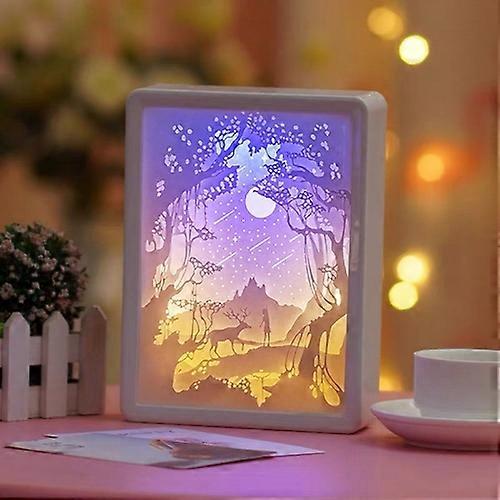 Stereoscopic Paper Cutout Light Christmas Night Light