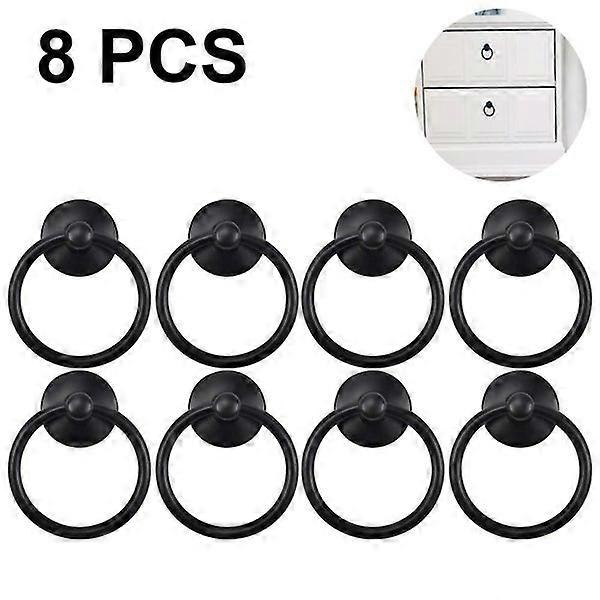 8pcs Vintage Cabinet Ring Knobs Round Antique Drawer Pulls Handle For Door Cupbo