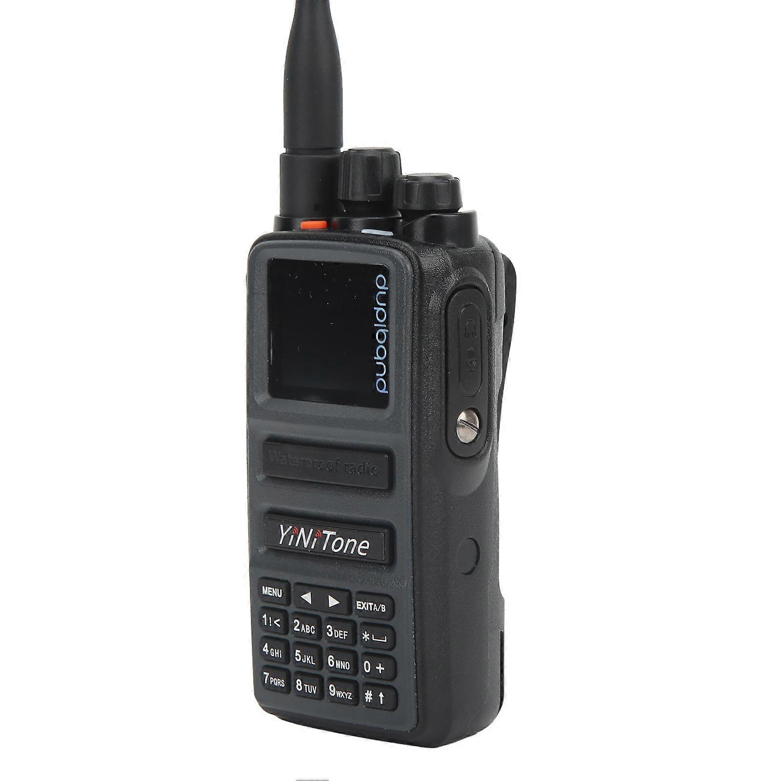 10W Wireless Walkie Talkie Dual Band 2 Way Radio UHF 400520MHz VHF 136174MHZ 199 Channels IP68 Waterproof AC100240V EU Plug