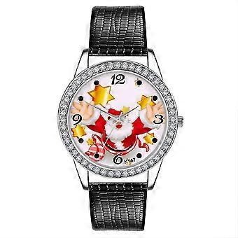 Weihnachtsgeschenk Gedruckter Zifferblattgürtel Intarsien mit Diamant DigitalWaage Uhr Frauen