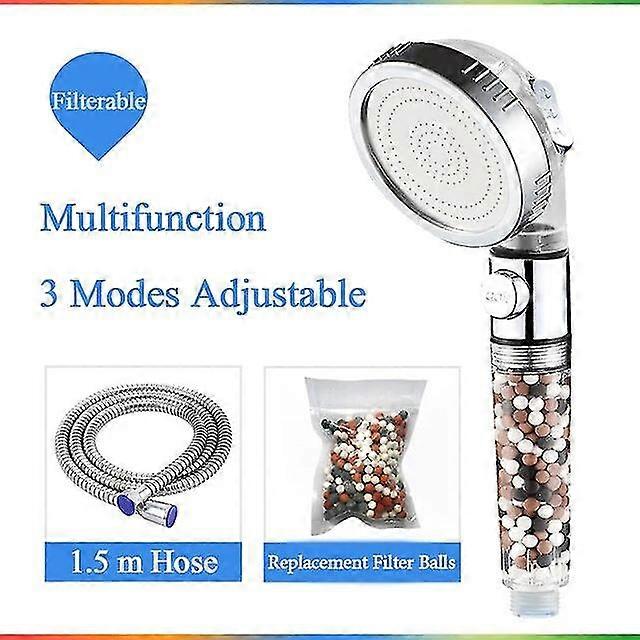 Exquisite Eheh Spa Shower Water Saving 3 Modes Adjustable High Pressure Shower Head Tourmaline Replaceable Filter Switch Button Shower