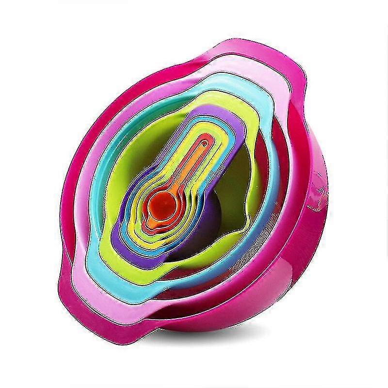 10pcs Creative Rainbow Measuring Basin Set Kitchen Baking Wa
