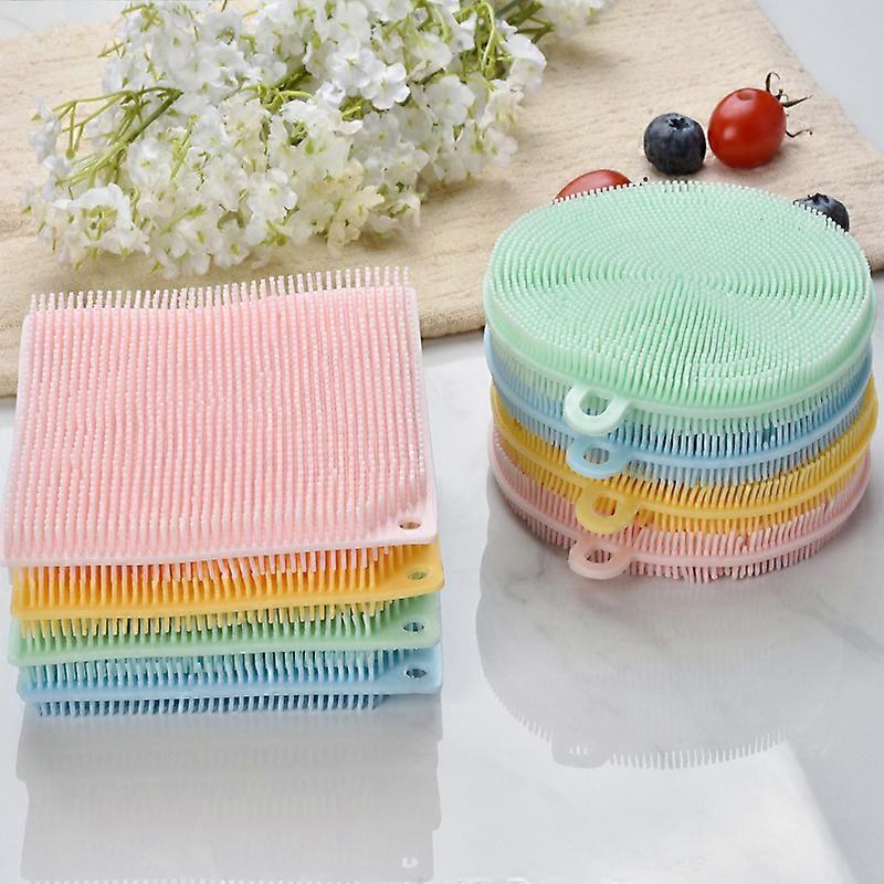 Silicone Sponge Dish Washing Kitchen Scrubber, 8 Pack Magic Non Stick Clean