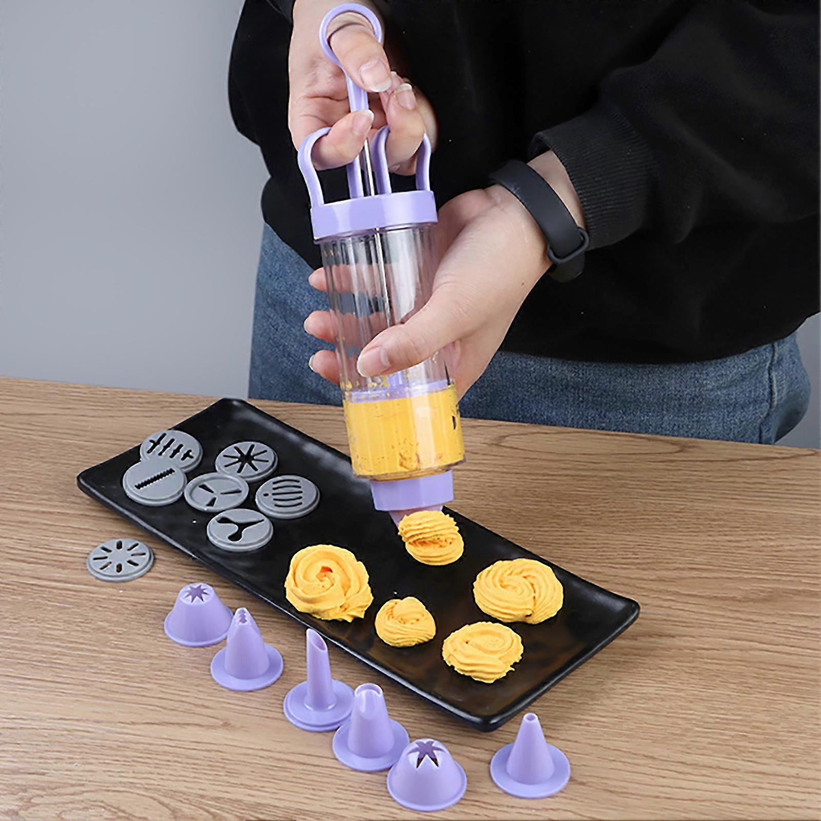 1 Set Cream Syringe Food Grade Non-stick Multi-Purpose Hand Making DIY Biscuit Cake Icing Piping Mold for Kitchen KAESI