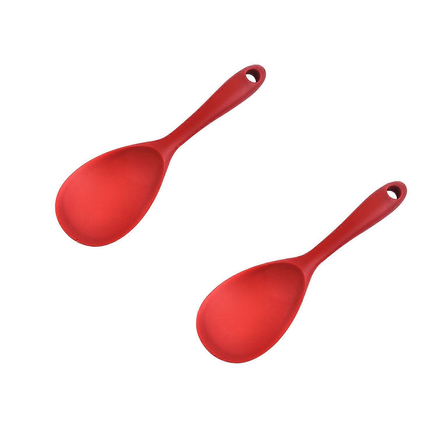 2 pieces (red) serving spoons