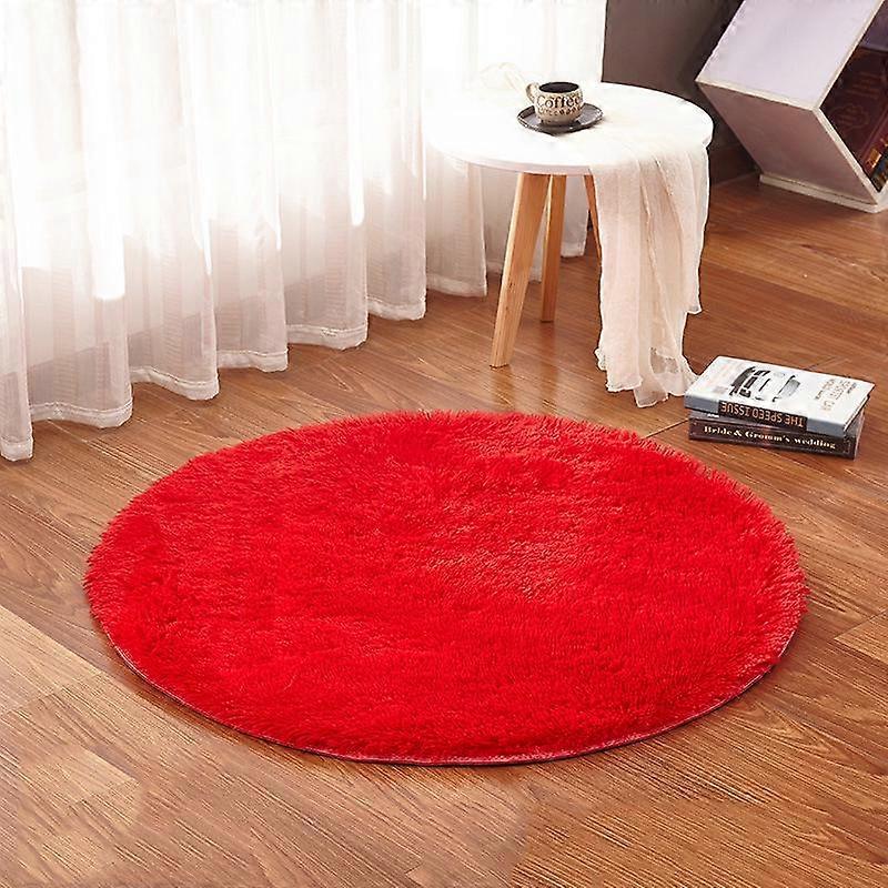 1PC Bedroom Round Carpet Non Slip Circles Mat Round Rug Small Rugs Long Plush Rugs Washable