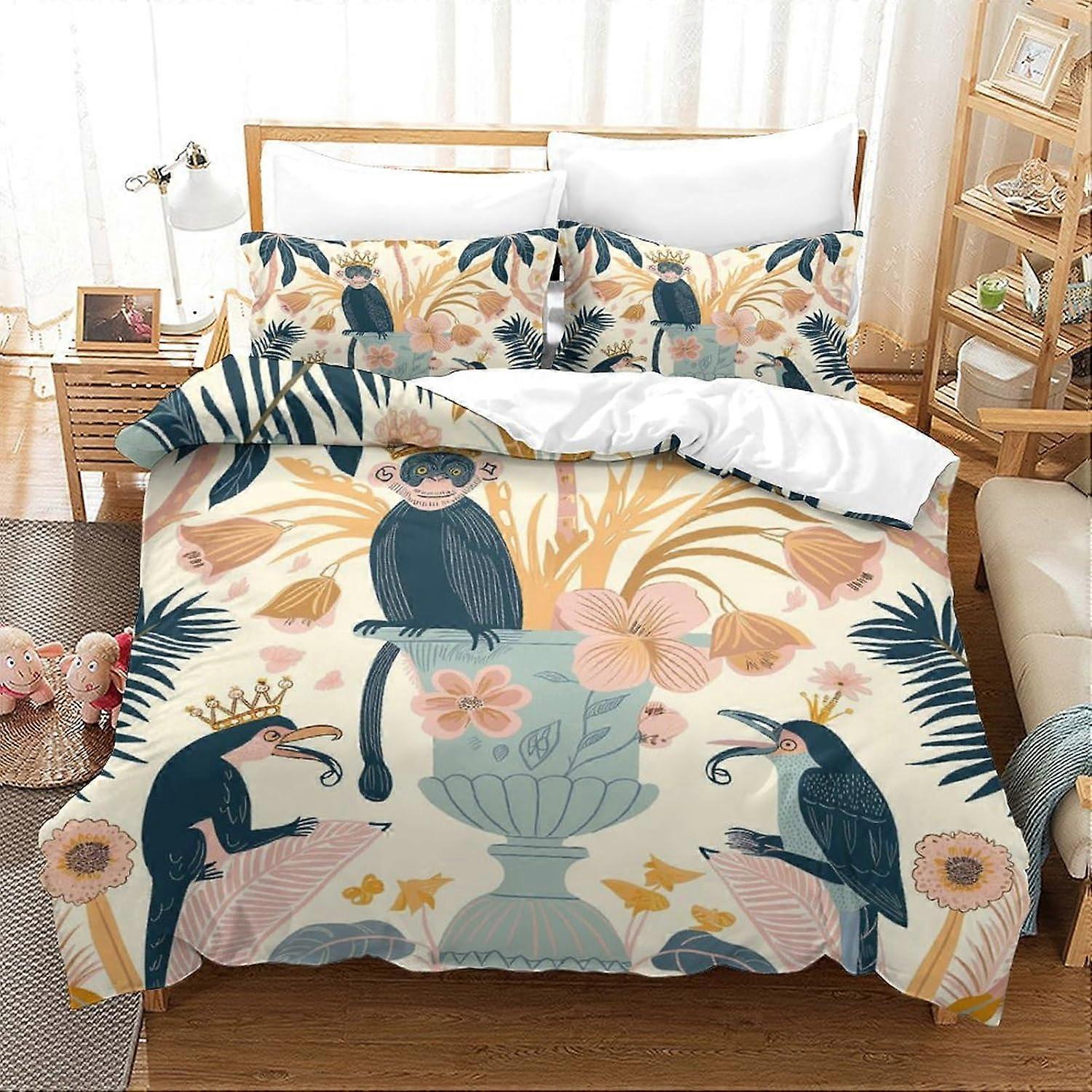 Bedding Set 3D Mickey Mouse Duvet Cover Set for Boys Teenager 3 Pieces Cartoon Pattern Comforter Cover Quilt Cover with Pillowcases (135*200 CM)