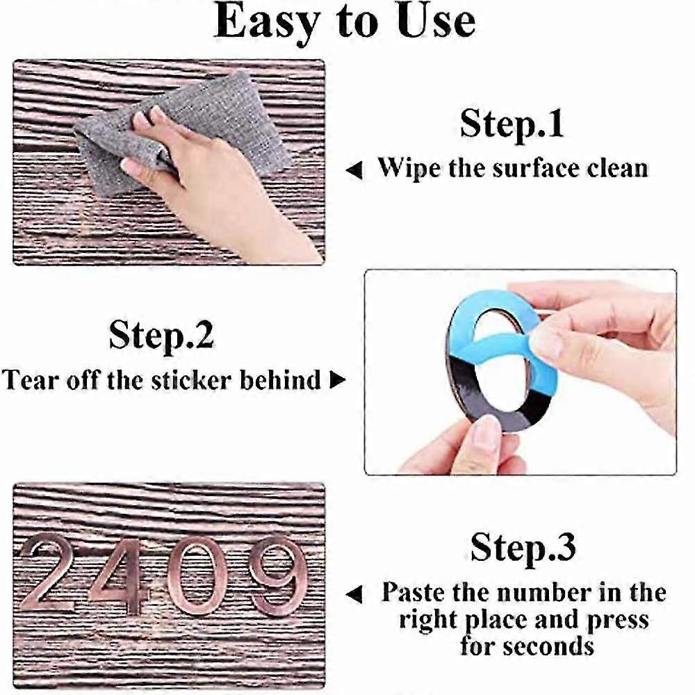 10pcs/set Mailbox Number Self-adhesive Chic Design Easy To Install 3d Self-adhesive Door House Numbers Car Decoration
