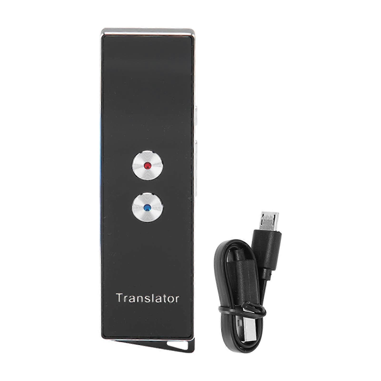 Translator Device Support 74 Languages 70 Accents Real Time Bluetooth 5.0 99% Accuracy Rate Handheld Smart Voice Translator Black