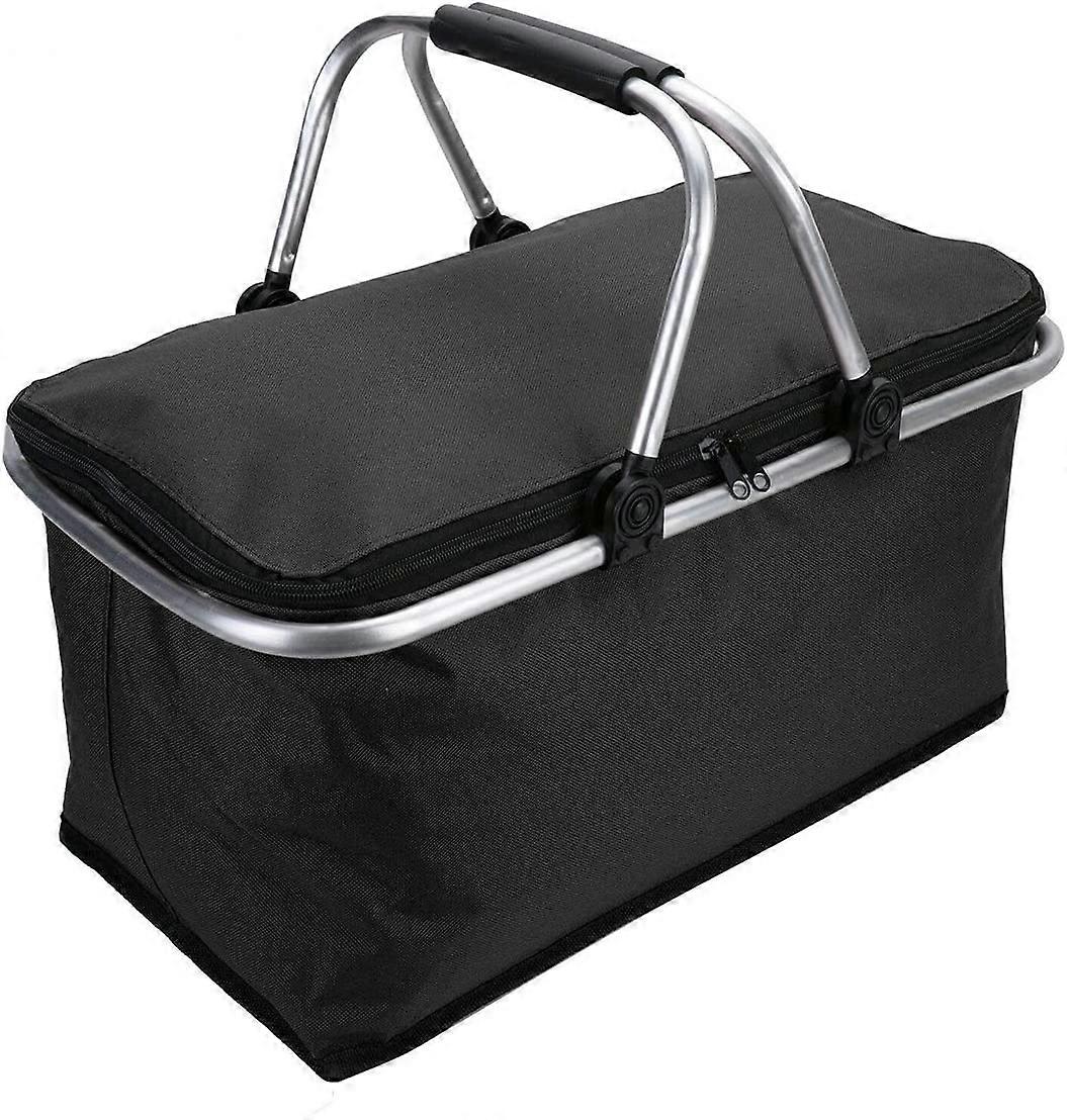 Picnic Basket, Foldable, Isolated, Black, Blue, Red