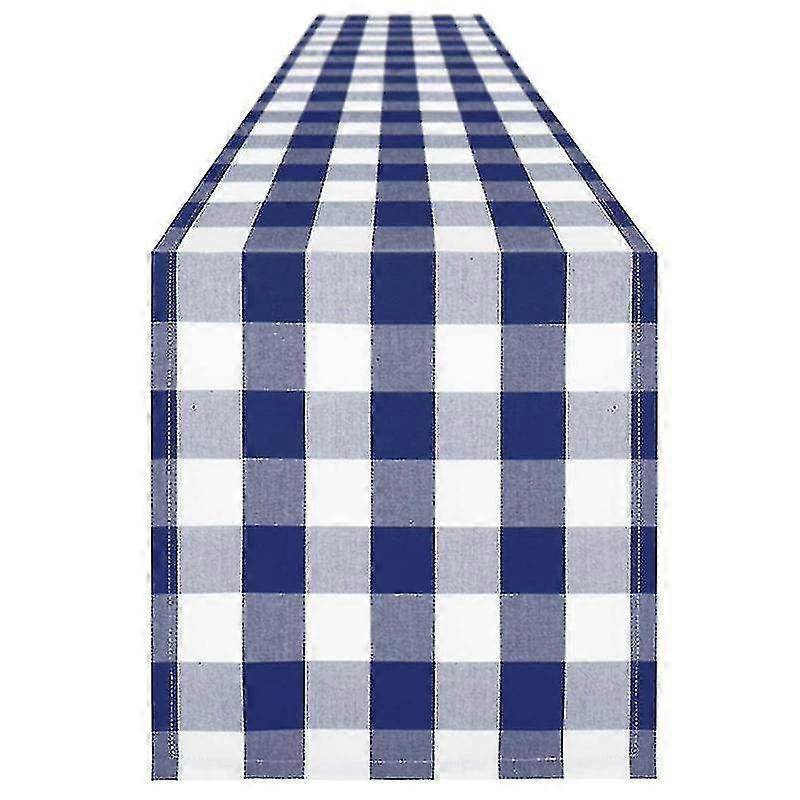 Check Cotton Polyester Handmade Blue And White , Suitable For Dinners, Parties