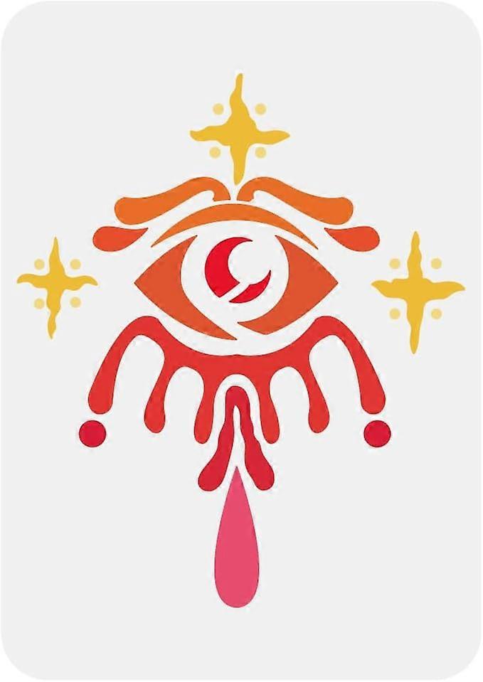 Evil Eye Painting Stencil 8.3x11.7inch Reusable The Eye of Evil Pattern Drawing Template DIY Art Witchy Sigil Decoration Stencil for Painting on Wood 
