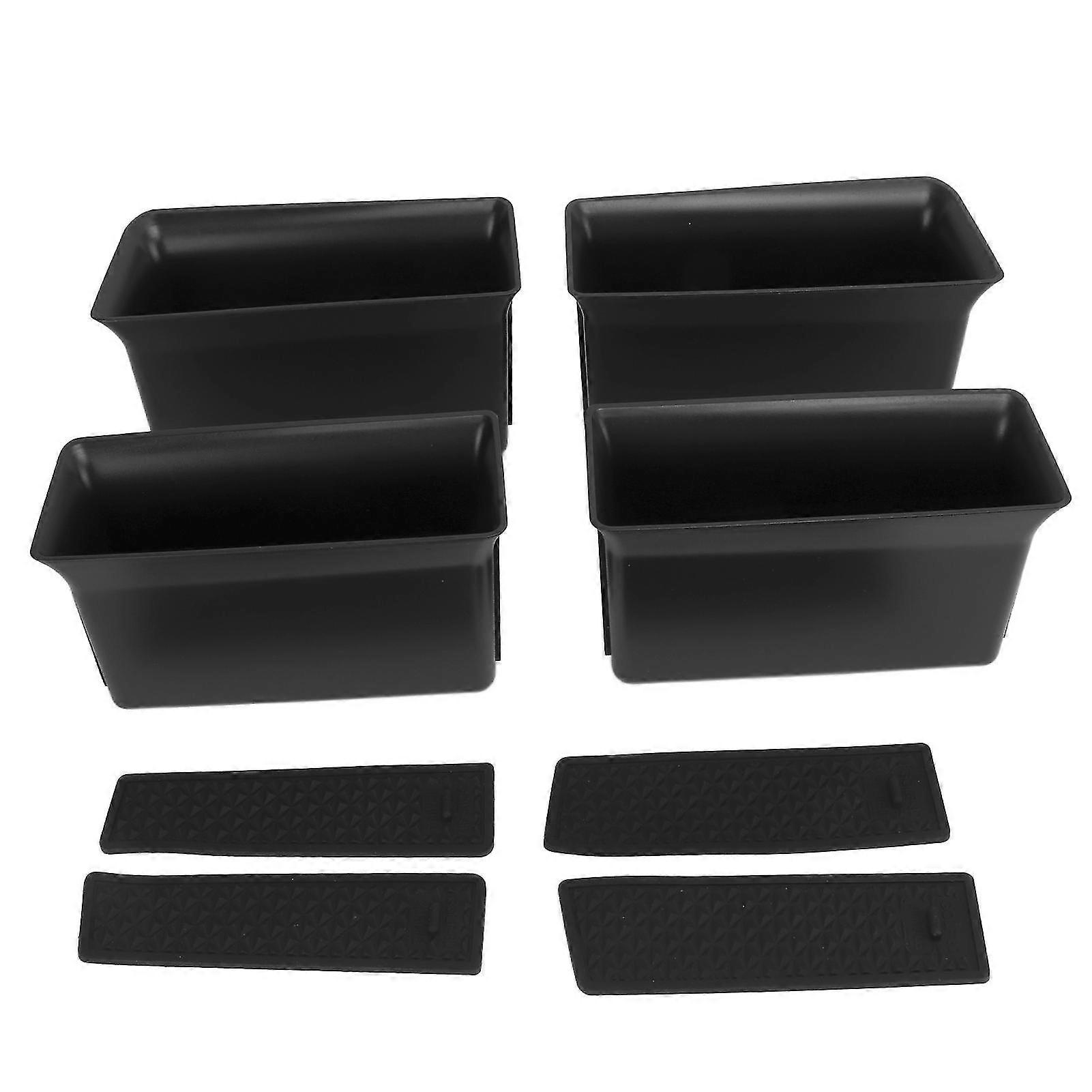 Door Storage Box Armrest Container Holder with Rubber Mats (4pcs)