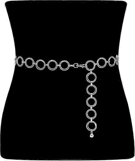 Ceintures de taille à chaîne en métal avec anneau torique pour femmes et filles, réglables, multicouches, à la mode, scintillantes